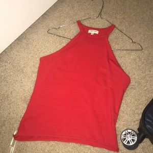High neck cropped tank top